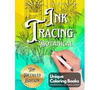 Ink Tracing Botanical Pocket Edition: Flower Coloring Book: Follow the White Lines to Reveal Nature's Beauty. A Fresh Approach to Reverse Coloring: Pen and Ink Artistry for All Ages
