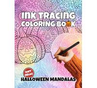 Ink Tracing Coloring Book for Adults: Halloween Mandalas: Cozy Relaxing Bold-Line Fun Patterns Art to Trace Stress-Relief, Cute Animals for Teens and Adults Mindful Creativity