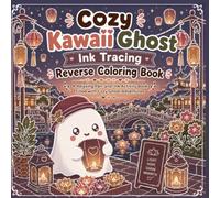 INK TRACING REVERSE COLORING BOOK COZY KAWAII GHOST SCENE hand-drawn ink: INK TRACING COLORING BOOK COZY CUTE GHOST HALLOWEEN autumn artwork ... Line Art Ink Tracing Reverse Coloring Book