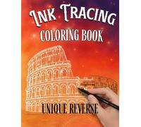 Ink Tracing reverse coloring book: Follow the White Lines to Reveal a Unique watercolor trace activity and architecture art therapy , Draw to Reveal the Hidden Image