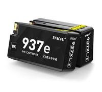INK4U Cartucce 937e Nero (con Chip, Alta Capacità) Compatibile per HP 937 Nero 937XL 937e Compatibili con Officejet Pro 9110b, 9120b, 9130b, 9720, 9730 (937 e Nerox 2)
