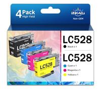 INK4U LC528 Cartucce compatibili per Brother LC528VAL Compatibile con Brother MFC-J6760DW, MFC-J6960DW, MFC-J6975DW, MFC-J6977DW stampante (LC528BK, LC528C, LC528M, LC528Y)
