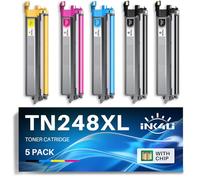 INK4U TN248XL Toner (Chip Recente, 5-Pack) Compatibili per Brother TN248 XL TN248XLBK per MFC-L3740CDW L3740CDWE MFC-L3760CDW DCP-L3560CDW DCP-L3520CDW HL-L3240CW HL-L3220CW