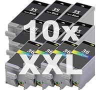 Inkadoo 10 cartucce d'inchiostro compatibili per Canon PIXMA IP100 IP100P IP100V Portable PGI-35 CLI36 Set