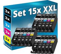 Inkadoo 15 cartucce d'inchiostro compatibili per Canon PIXMA IP4850 IP4950 IX6550 MG5150 MG5250 MG5350