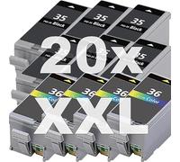 Inkadoo 20 cartucce d'inchiostro compatibili per Canon PIXMA IP100 IP100P IP100V Portable PGI-35 CLI36 Set