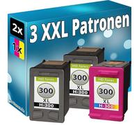 Inkadoo 3 cartucce d'inchiostro ricaricabili compatibili con HP 300 XL D1660 D2560 D2660 D5500 D5560 F2420 F2423