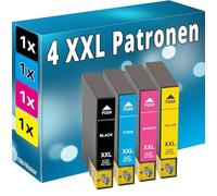 Inkadoo 4 cartucce di inchiostro XXL compatibili per Epson WF2010W WF2630WF WF2650DWF WF2660DWF Set di stampanti