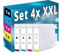 Inkadoo 4 cartucce di inchiostro XXL compatibili per Epson Workforce Pro WF-8090 Workforce Pro WF-8590 Set