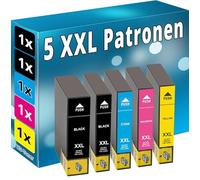 Inkadoo 5 cartucce d'inchiostro compatibili per Epson 26XL XP625 XP700 XP710 XP720 XP800 XP810 XP820 Set