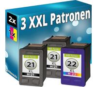 Inkadoo Cartucce d'inchiostro compatibili per HP 2X 21+22 XL DESKJET F4180 F370 F375 F380 FAX 3180 Refill