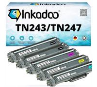 Inkadoo Multipack compatibile con Brother TN-243CMYK contiene 5 toner | Compatibile con MFC L3750CDW DCP-L3550CDW Toner MFC-L3750CDW MFC-L3770CDW MFC-L3710CW MFC-L3730CDN HL-L3230CDW HL-L3210CW