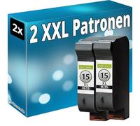 Inkadoo Set di 2 cartucce d'inchiostro compatibili con HP 15 OfficeJet 5100 5105 5110 V40 PSC720 750xi 760