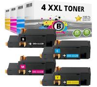 Inkadoo Set di 4 toner compatibili per Dell V53F6 7C6F7 V3W4C C1660W DWGCP Patrone