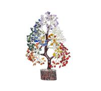 INKANAT Albero 7 Chakra di Pietre Semi-preziose - 27 cm Altezza e 300 Pietre - Albero Energetico Feng Shui - Bonsai di Armonia e Decorazione - Ametista, Quarzo, Citrino, Avventurina e Altro