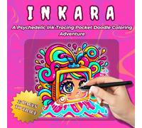 INKARA - Psychedelia: Trippy Doodle Ink Tracing Pocket Coloring Book for Adults and Teens - Bright, Bold & Relaxing Psychedelic Designs for Stress Relief, Creativity & Mindful Fun