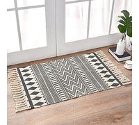 INKAROBOX Tappeti in cotone con nappa, tappeto passatoia per cucina, soggiorno, camera da letto, lavanderia, ingresso (60 x 90 cm, diamante)