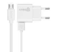 Inkax, Caricabatteria + Cavo Micro USB Smartphone 1A, Bianco