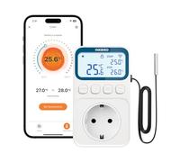 Inkbird Termoregolatore Regolatore di Temperatura,C236T WiFi Termostato con Sonda,Riscaldamento e Raffreddamento,Funzione di Allarme,LCD Display,Presa Termostato per Casa,Rettili,Serra,Incubazione