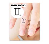 Inkbox Temporary Tattoos, Semi-Permanent Tattoo, One Premium Easy Long Lasting, Waterproof Temp Tattoo with For Now Ink - Lasts 1-2 Weeks, Astrological Gemini, 1 x 1 in