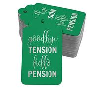 Inkdotpot Arrivederci Pensione Tensione Ciao La Pensione Tag Bottiglia Real Argento Foil Favor Hang Tag Pack di 50