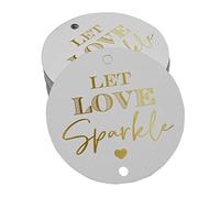 Inkdotpot Hang Tag Lasciare Che L'Amore Scintilla Nozze Favor Gift Tags Oro Foil Bonbonniere Tag Pack of 100