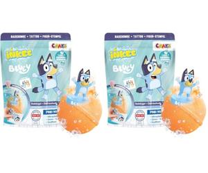 INKEE Bluey Bomba da Bagno con Sorpresa Timbro, 100g Palla da Bagno (Confezione da 2)