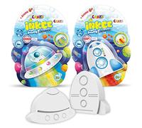 INKEE Foamy Space Pack 2 Bombe da Bagno Bambini, con schiuma multicolore, profumo di fragola, razzo o astronave