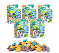 INKEE Gocce da bagno - 5 Confezioni Multipli con Compresse Colorati per Bambini, Include 3 Colori: Magenta, Giallo, Blu