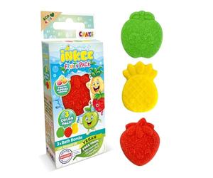 INKEE Mini Pack Fruity, Set Di 3 Pompe Da Bagno Per Bambini Con Forme E Aromi Di Frutta, Fragola, Mela E Ananas, Divertimento Garantito