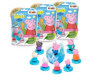 INKEE SURPRISE - Set di 3 palline da bagno per bambini con sorpresa, Peppa Pig giocattolo per la vasca da bagno, con profumo di fragola