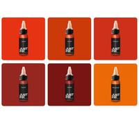 InkgrafiX® Red Just Ink Set di 6 inchiostri, rosso chiaro, rosso scuro, rosso basic, 6 x 30 ml