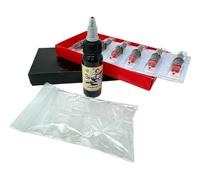 INKgrafiX® Tattoo DE IG70401 - Set di 5 moduli, 30 ml, colore nero + 50 tappi di colore nero
