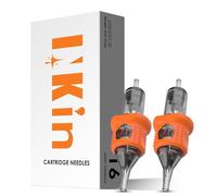 INKin 1RL - Cartucce per tatuaggi, 16 pezzi, aghi #08 Bugpin, 1 cono lungo con membrana professionale per la fornitura di macchine per tatuaggi (0801RL)