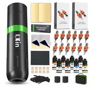 INKin Macchinetta Tatuaggi, Kit Tatuaggi Professionale con Batteria 1500mAh e Display Digitale, Ultra Macchinetta per Tatuaggi con 16 Pezzi Aghi Tattoo 9 Tattoo Ink per Tattoo Artisti