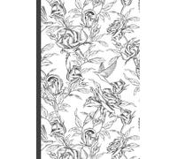 Inklings & Scribbles - Beautiful Black & White Floral and Hummingbird A5 Hardcover Notebook: Lined Journal for Writing, Planning & Everyday Notes or as a gift