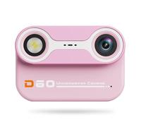 Inkoby Fotocamera Subacquea Impermeabile per Bambini 3 Metri Impermeabile Prima e Dopo Il Nuoto con Doppia Fotocamera All'Aperto,Rosa