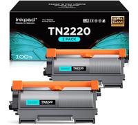 iNKPAD Toner TN2220 TN 2220 compatibile per Brother TN2220 TN-2010 per Brother MFC-7360N MFC-7460DN MFC-7860DW FAX-2840 FAX-2940 HL-2130 HL-2240 HL-2250DN HL-2135W DCP-7055 DCP-7055W (2 nero)