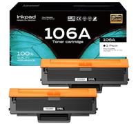 iNKPAD W1106A 106A Toner Compatibile per HP 106A Toner per Laser MFP 135wg 107w 107a 107r MFP 137fwg 137fnw 135w 135a 135r Cartuccia Stampante(Nero, Confezione da 2)