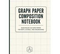 INKPRESS Graph Paper Composition Notebook: Quad Ruled 4x4 Grid Paper for Math, Science, and Engineering: 110 Pages, 8.5 x 11 Large Checkered Notebook ... and Designers | Elegant Black Matte Cover