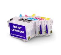 Inkpro - 4 cartucce ricaricabili con chip di ripristino automatico compatibili con Epson T27 XL nero, ciano, magenta, giallo per Workforce WF-3620, 3640, 7110, 7210, 7610, 7615, 7620, 7710, 7715, 7720
