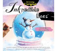 Inkredible Lines Ink Tracing Hiver et Noël Cozy: La version originale: coloriage inversé, trace les lignes au stylo noir ou aux stylos gel de couleur