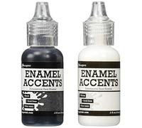 Inkssentials Enamel Accents .5oz 2/Pkg-Black & White