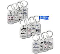 Inkstone pack of 12 Portachiavi motivazionali con citazioni ispiratrici - Perfetti per l'apprezzamento degli insegnanti, regali per la settimana degli infermieri e accessori portachiavi sfusi