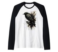 Inkstorm Crow Silenzio Davanti alla caw Maglia con Maniche Raglan