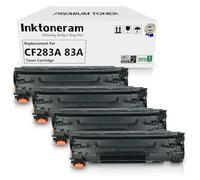 Inktoneram CF283A 83A Cartucce toner compatibili di ricambio per HP CF283A 83A Laserjet Pro M201n M225dn M225dw M125a M125rnw M125nw M127fn M127fw M201dw (nero, confezione da 4)