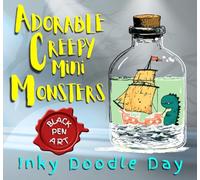 Inky Doodle Day: Adorable Creepy Mini Monsters: A Pocket Sized Calming Doodle Book for Stress Relief & Overthinking
