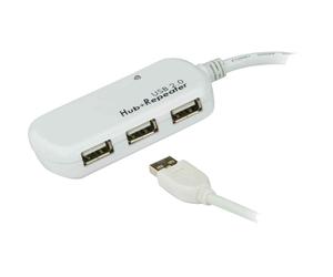 INL Aten UE2120H Cavo USB 2.0 A maschio con HUB 4x A femmina, 12m, Attivo con a