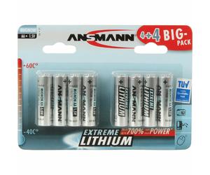 INL Batteria Litio, stilo AA, 1,5V, Blister 8pz (Ansmann 1512-0012)