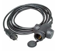 INL Cavo alimentazione prolunga Sch.ko. CEE-7/7 maschio a 3x femmina, IP44, 5m,
